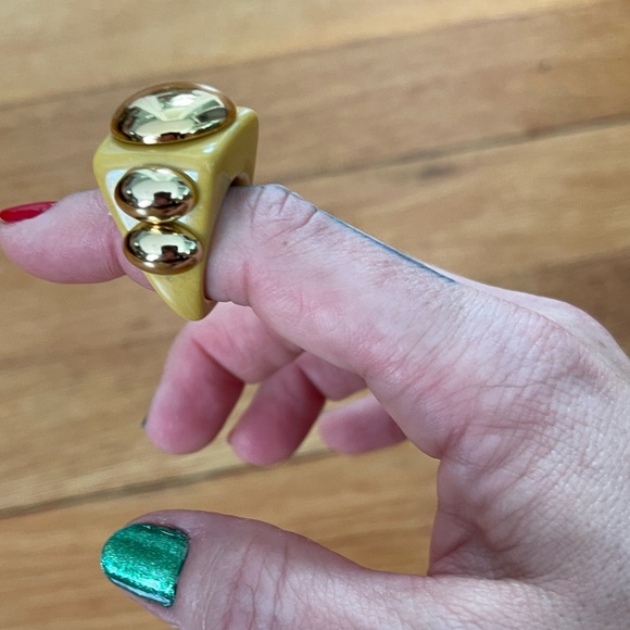 La Manso chunky yellow and gold dome ring size 6 - Picture 9 of 16